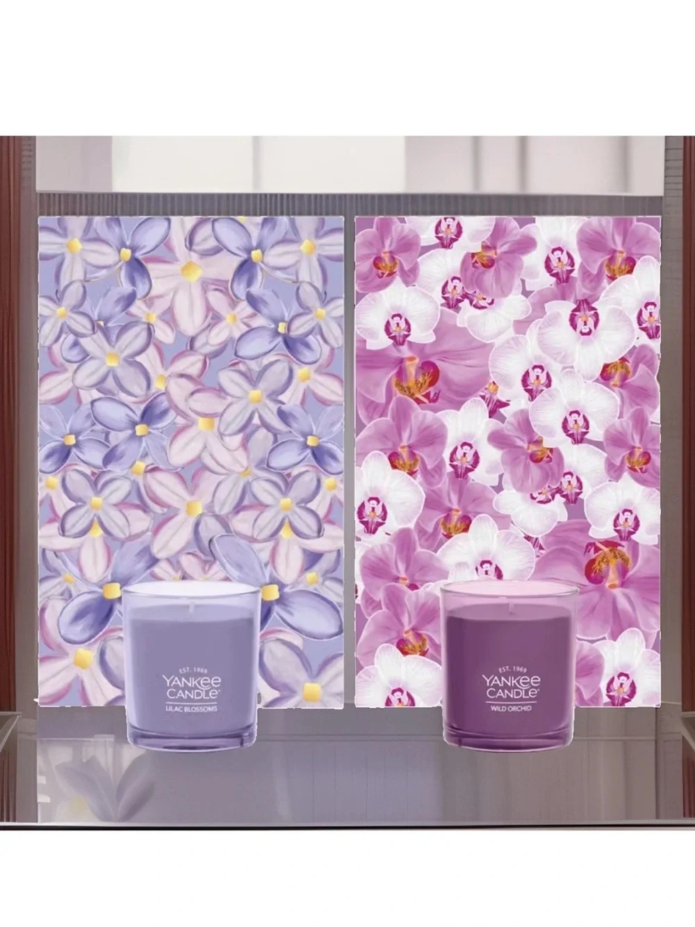 Yankee Candle-Pack Of Two Candles-1 Lilac Blossoms, 1 Wild Orchid (7.5oz Each)